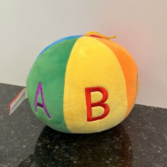 Gitzy Plush Baby Ball Rattle Infant 7” Colourful - Picture 2 of 5